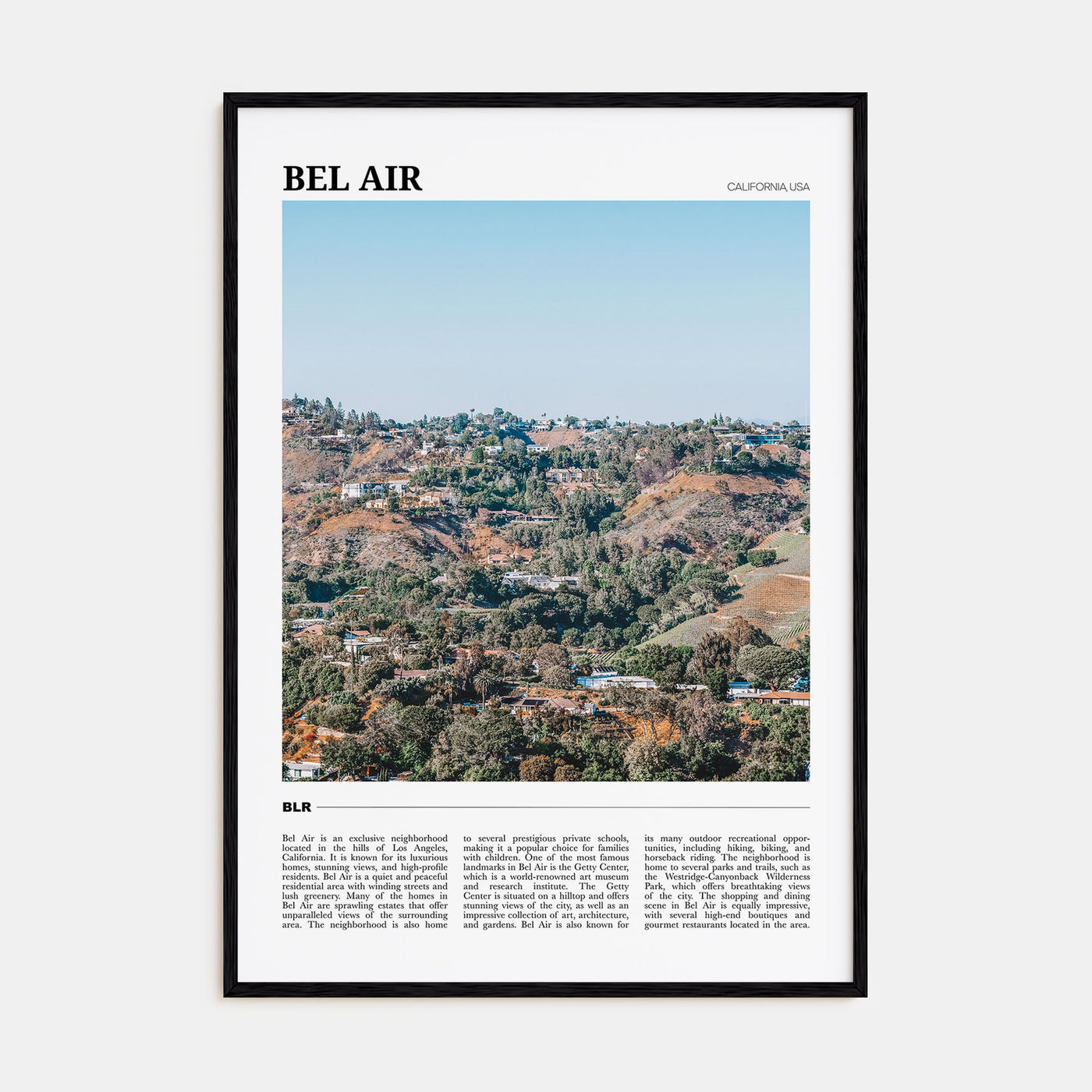 Bel Air Travel Color Poster