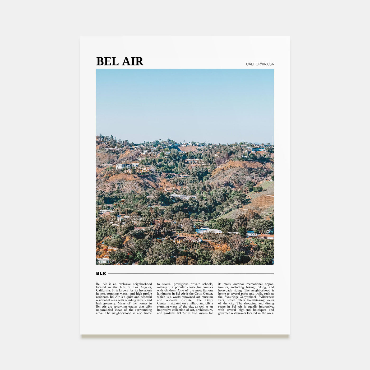 Bel Air Travel Color Poster
