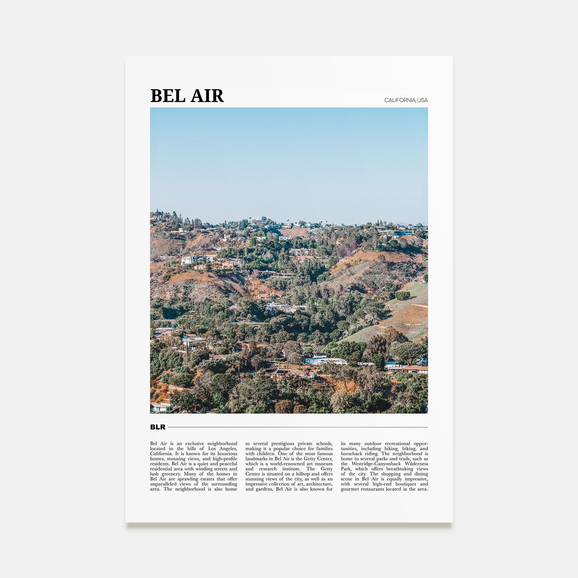 Bel Air Travel Color Poster