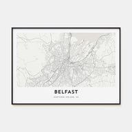 Belfast Map Landscape Poster