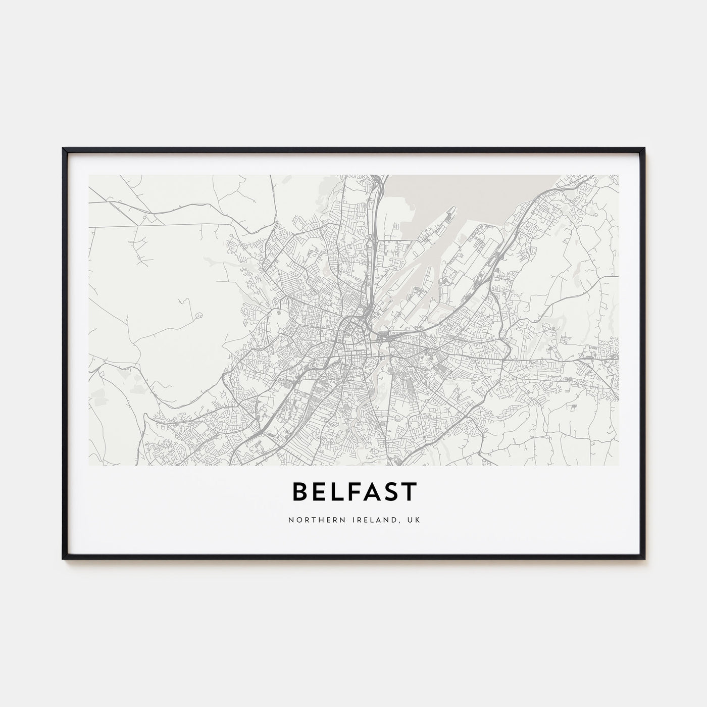 Belfast Map Landscape Poster