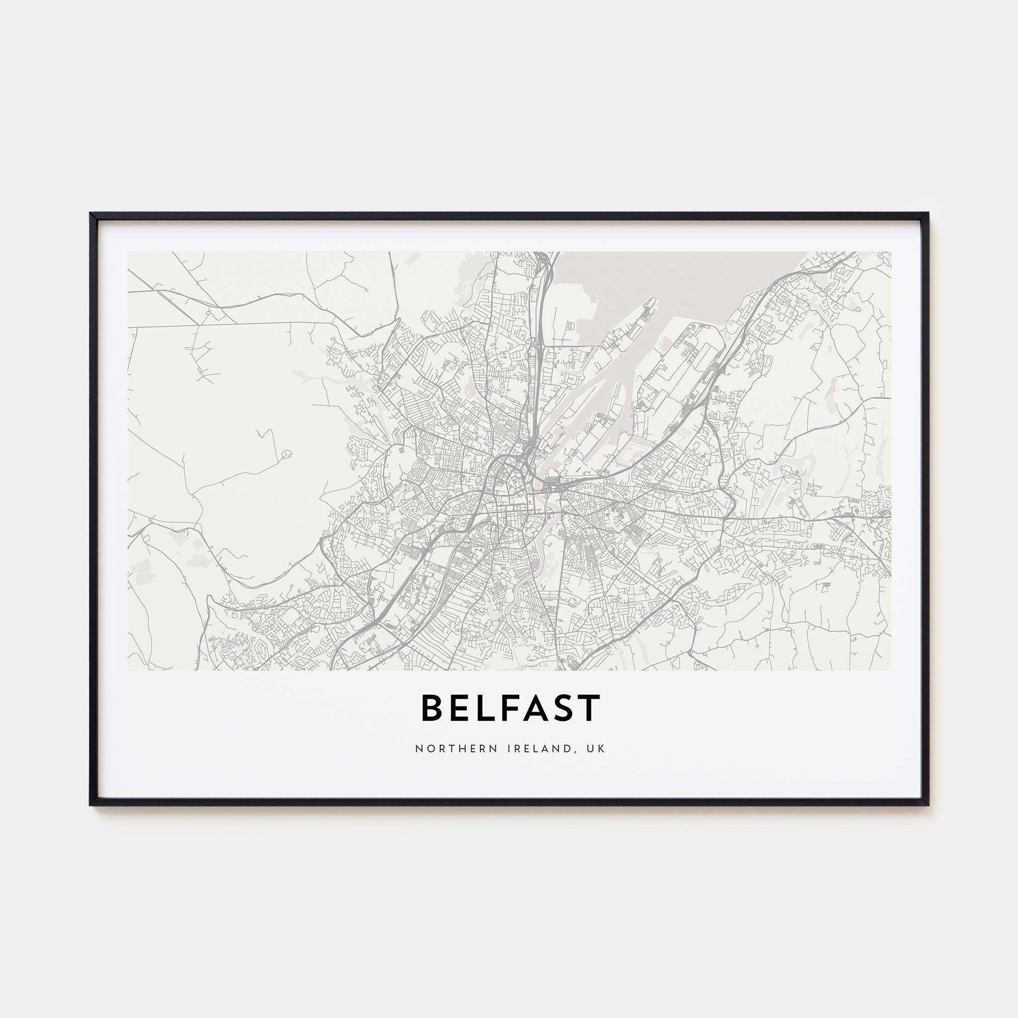 Belfast Map Landscape Poster