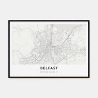 Belfast Map Landscape Poster