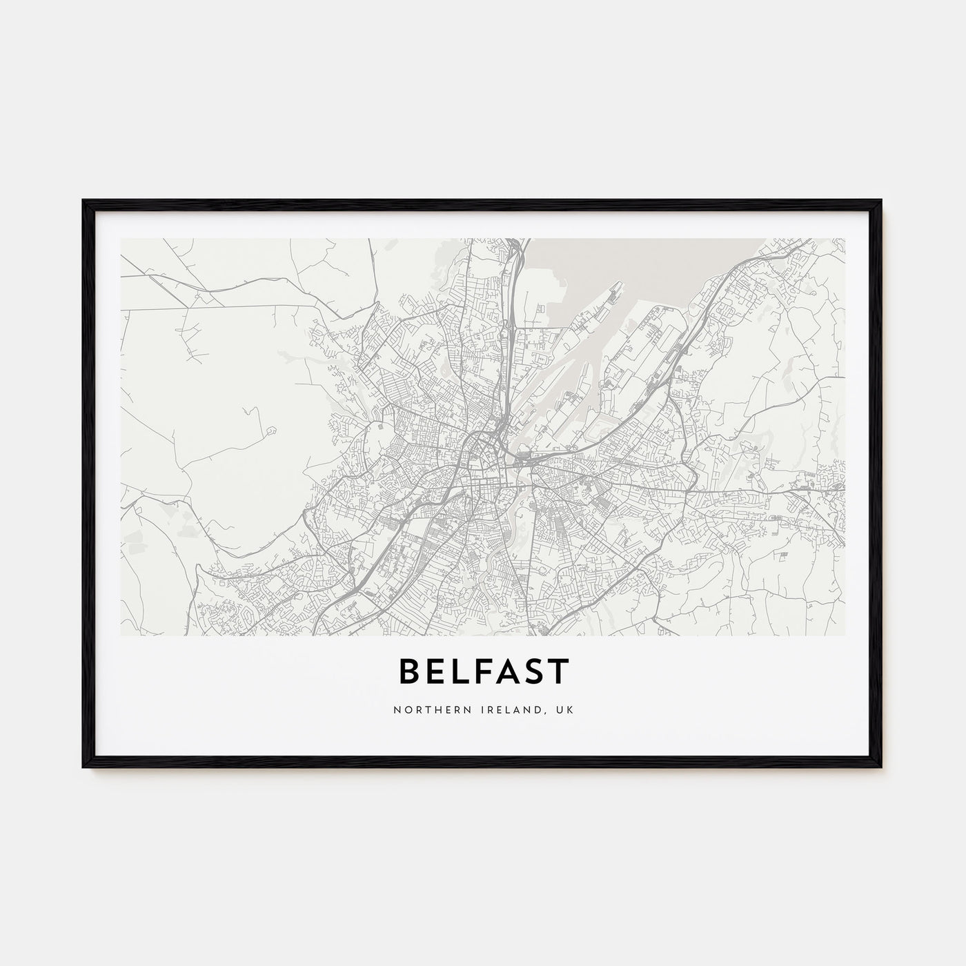 Belfast Map Landscape Poster