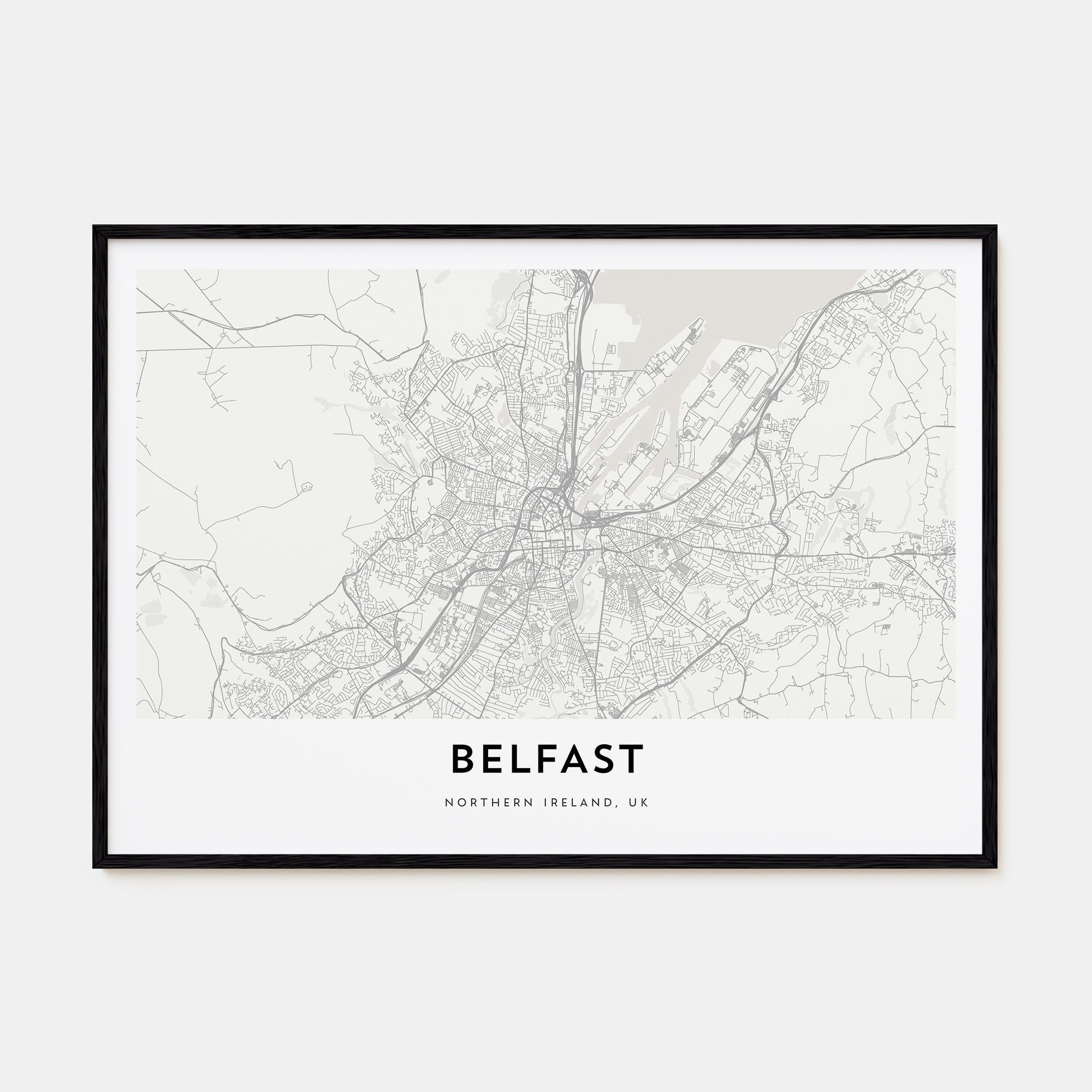 Belfast Map Landscape Poster