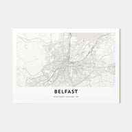 Belfast Map Landscape Poster