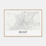 Belfast Map Landscape Poster