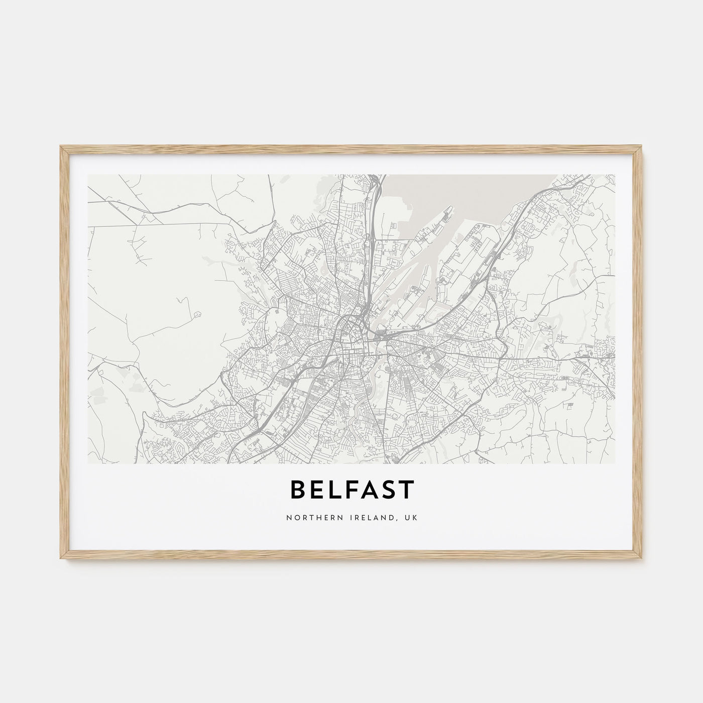 Belfast Map Landscape Poster