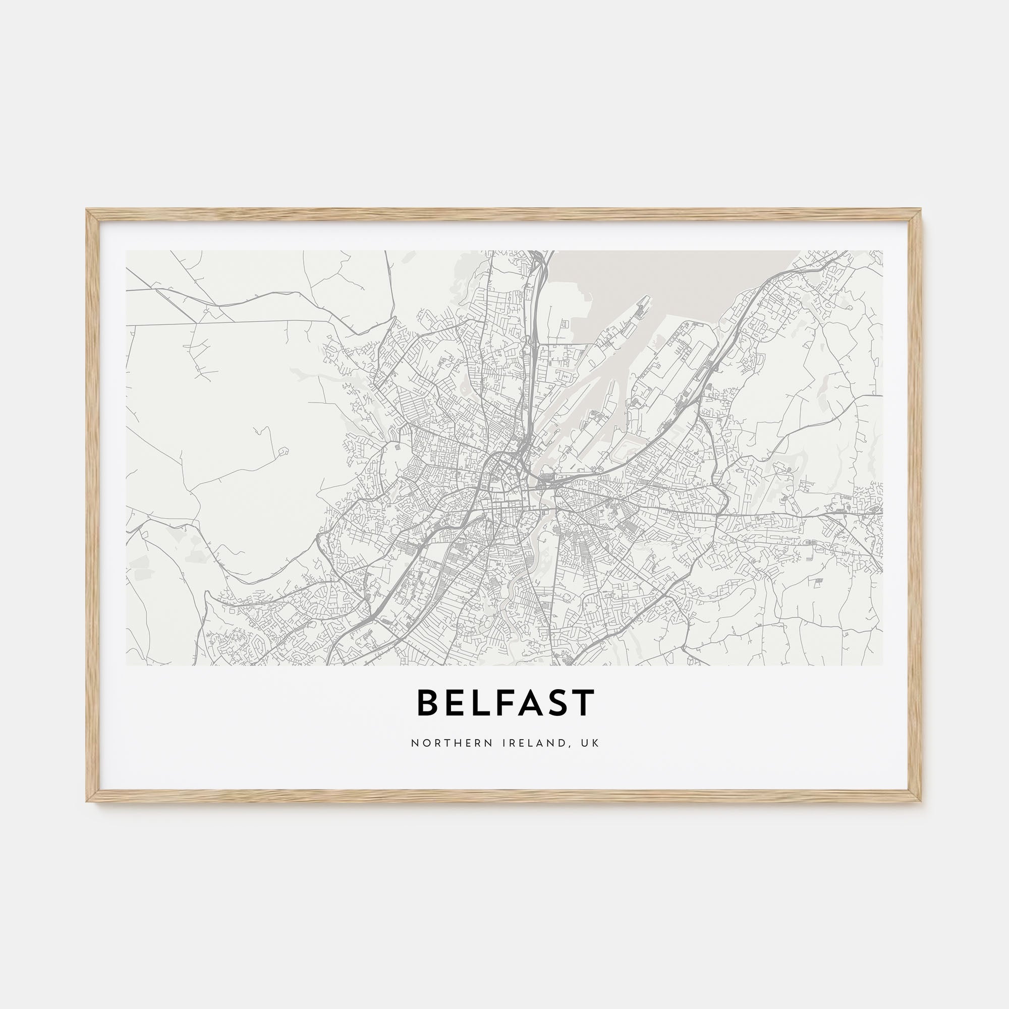 Belfast Map Landscape Poster