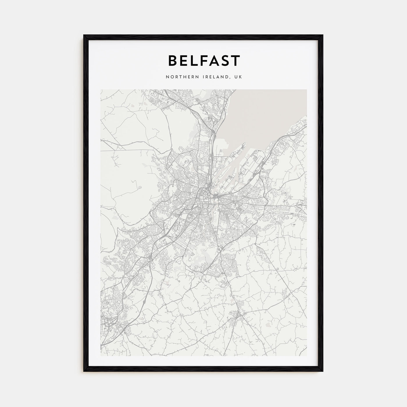 Belfast Map Portrait Poster