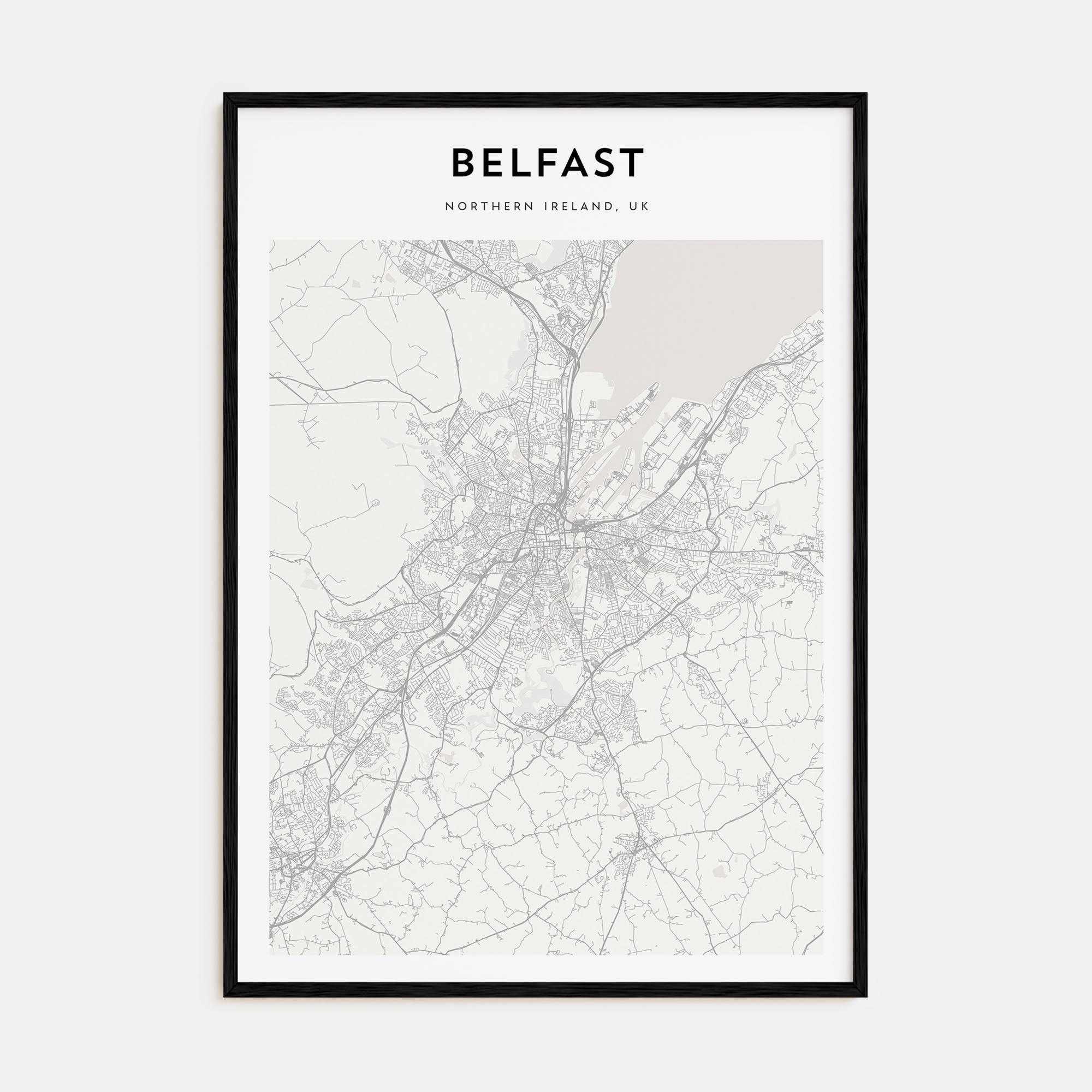 Belfast Map Portrait Poster