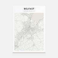 Belfast Map Portrait Poster