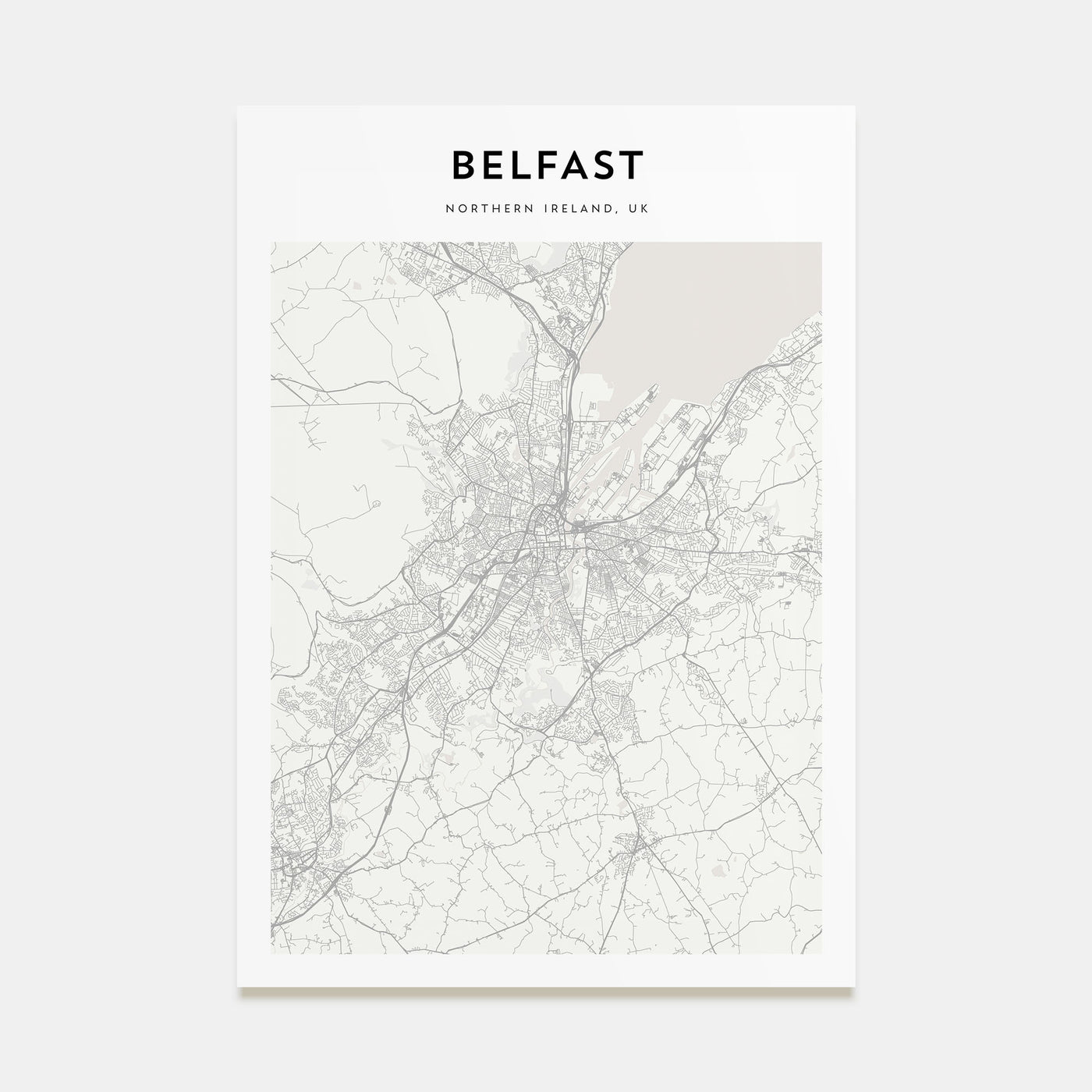 Belfast Map Portrait Poster