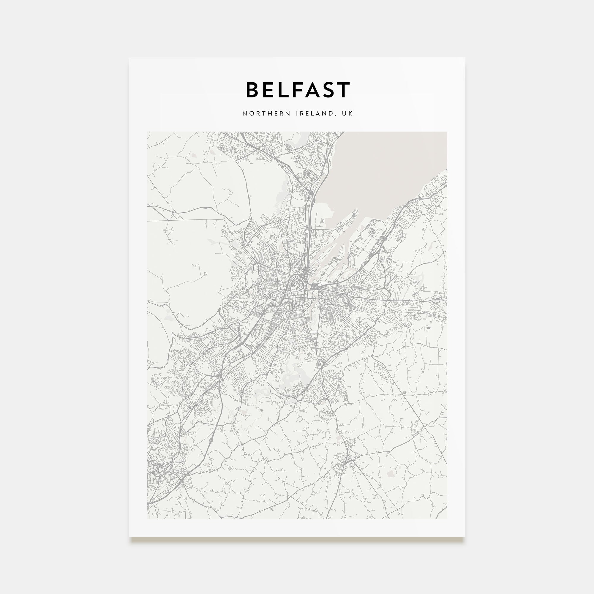 Belfast Map Portrait Poster