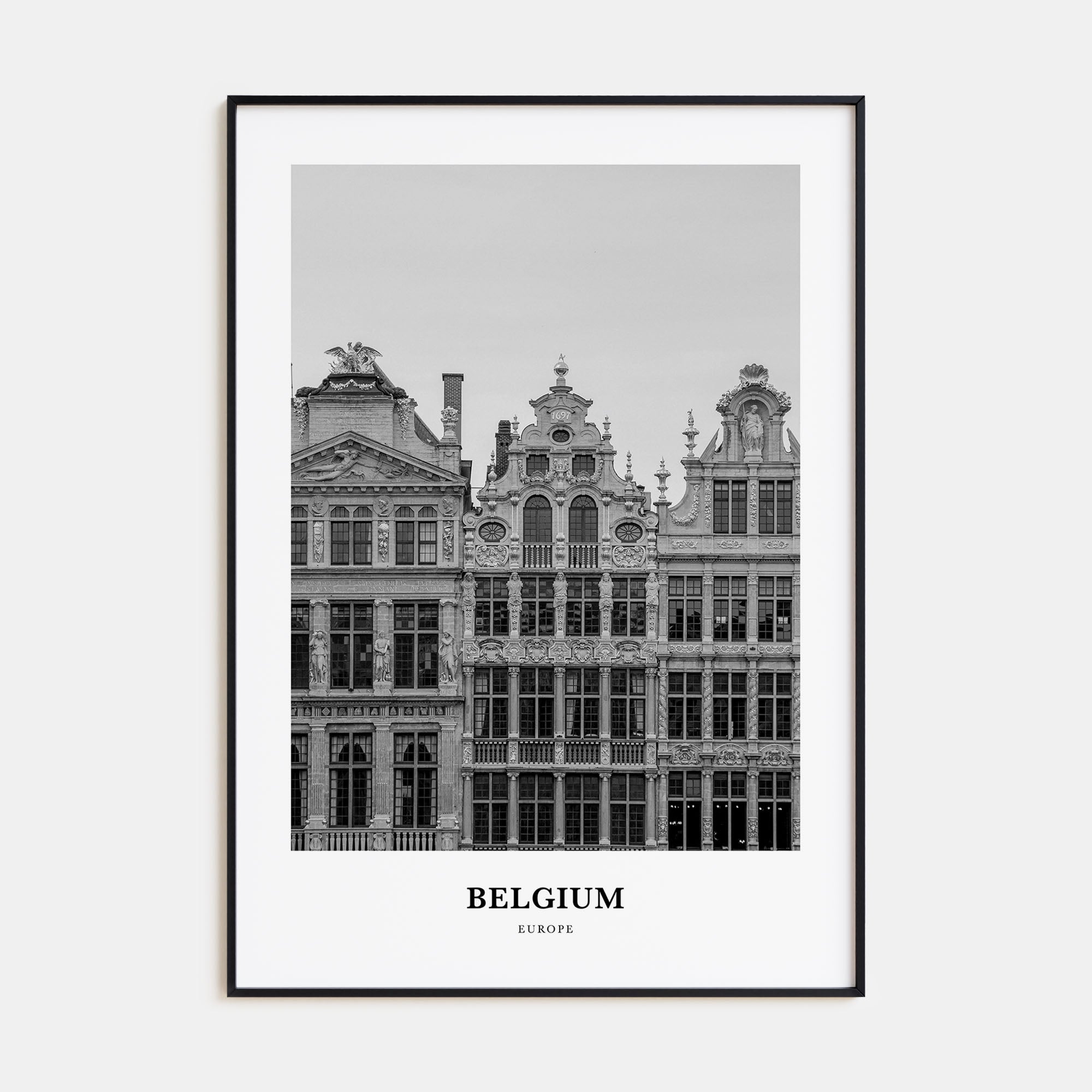 Belgium Portrait B&W No 1 Poster