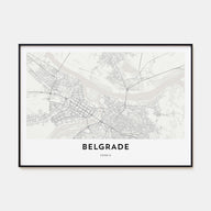 Belgrade Map Landscape Poster