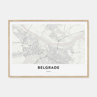 Belgrade Map Landscape Poster