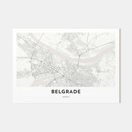Belgrade Map Landscape Poster