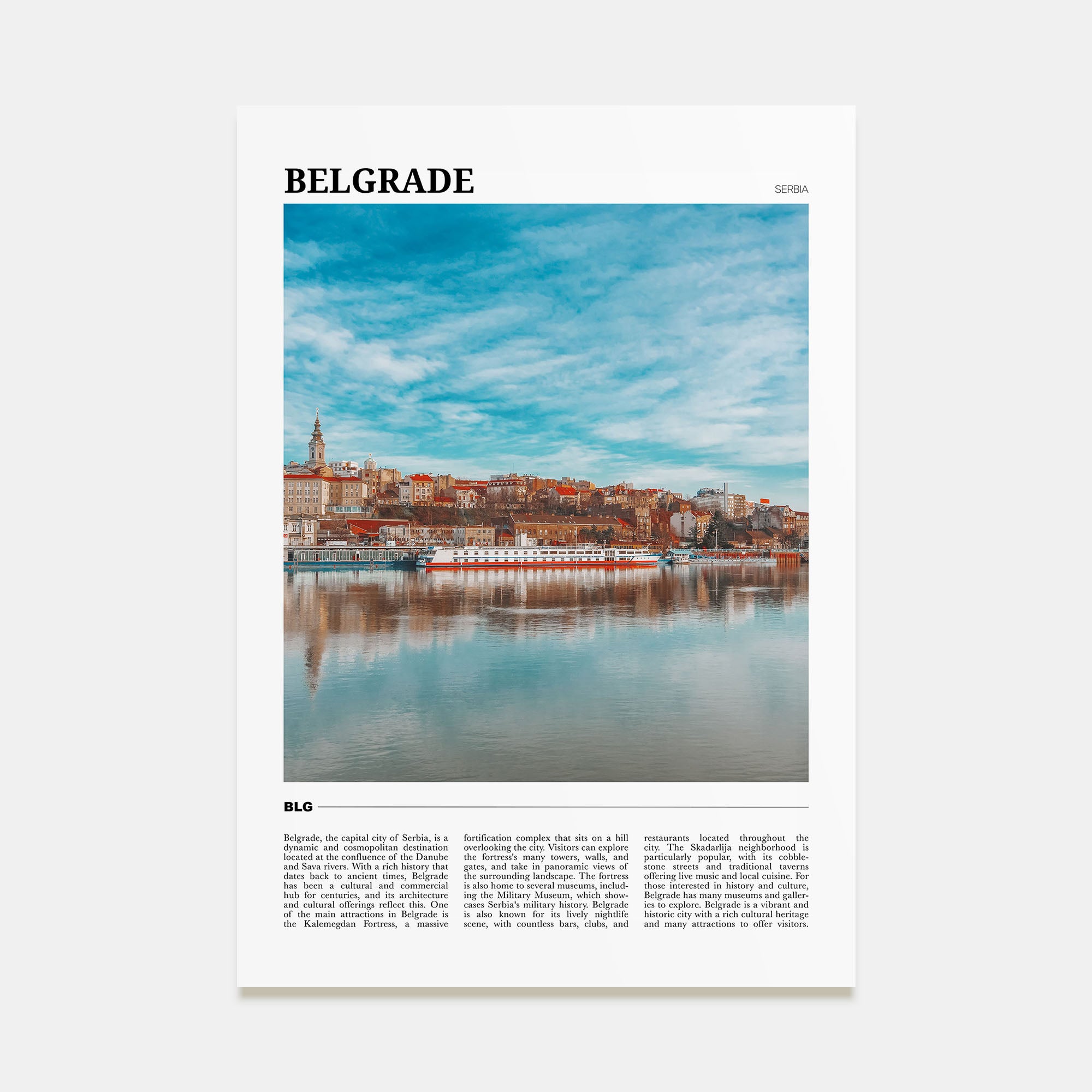 Belgrade Travel Color Poster