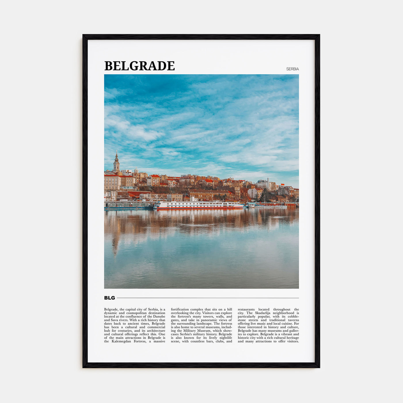 Belgrade Travel Color Poster