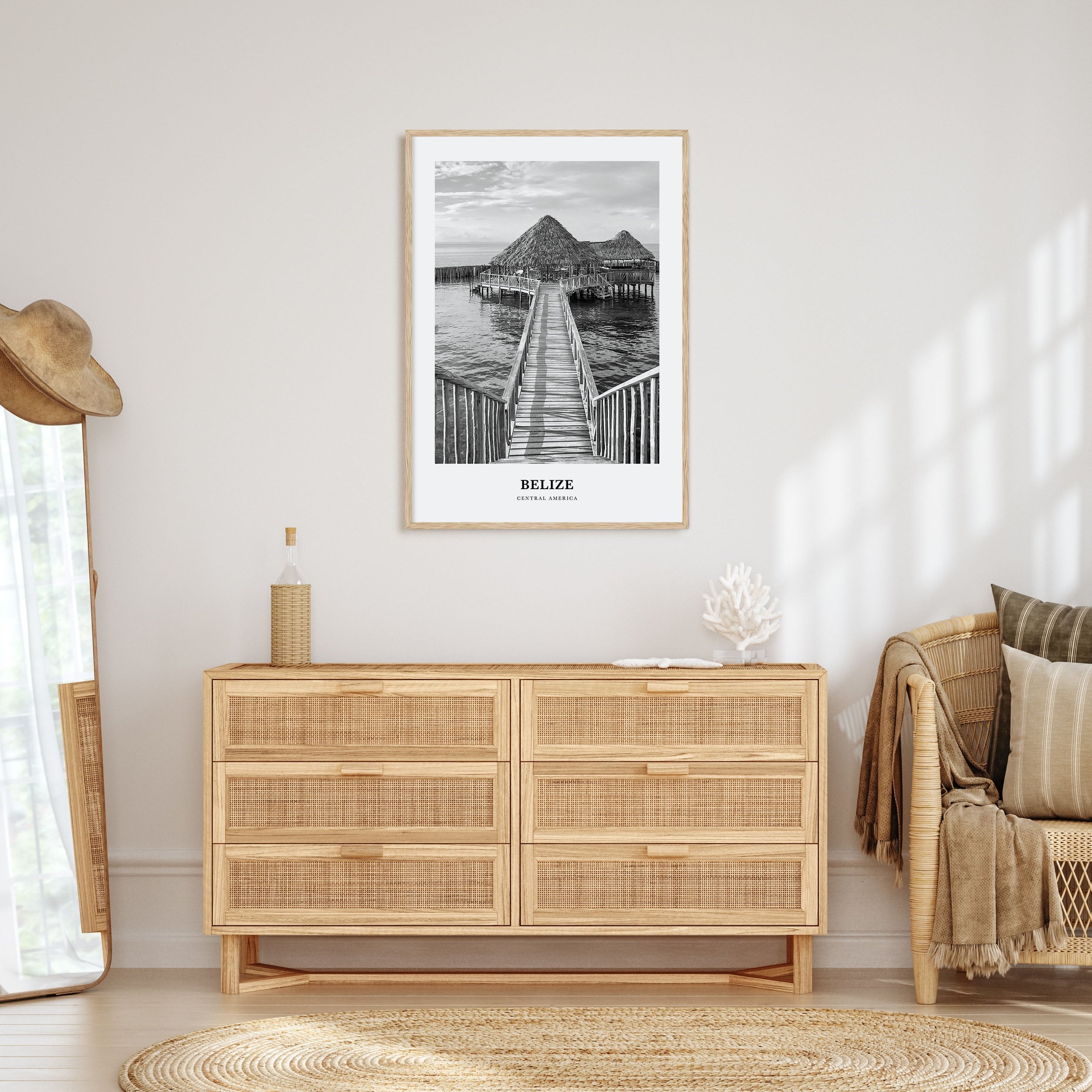 Belize Portrait B&W Poster