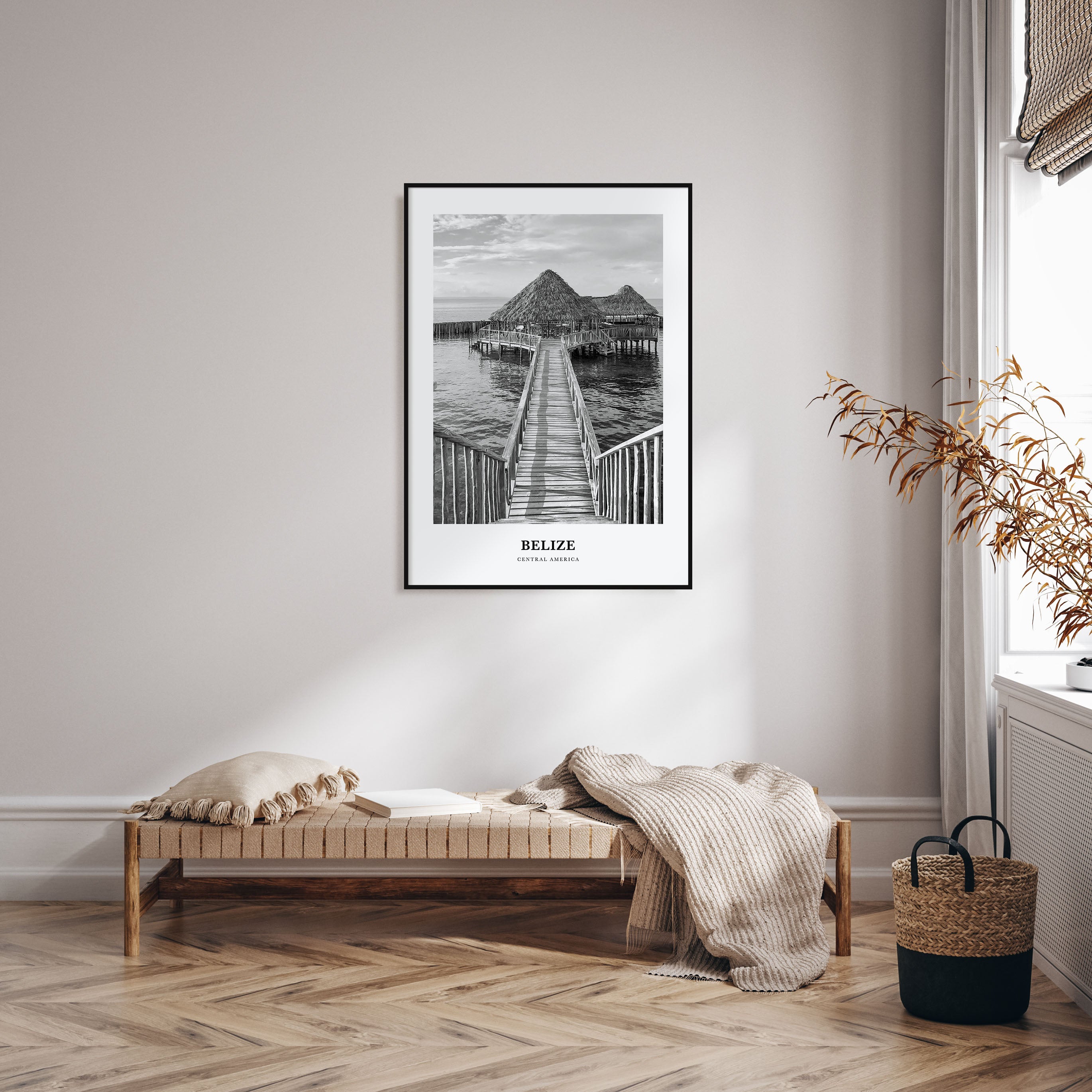Belize Portrait B&W Poster