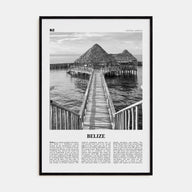 Belize Travel B&W Poster