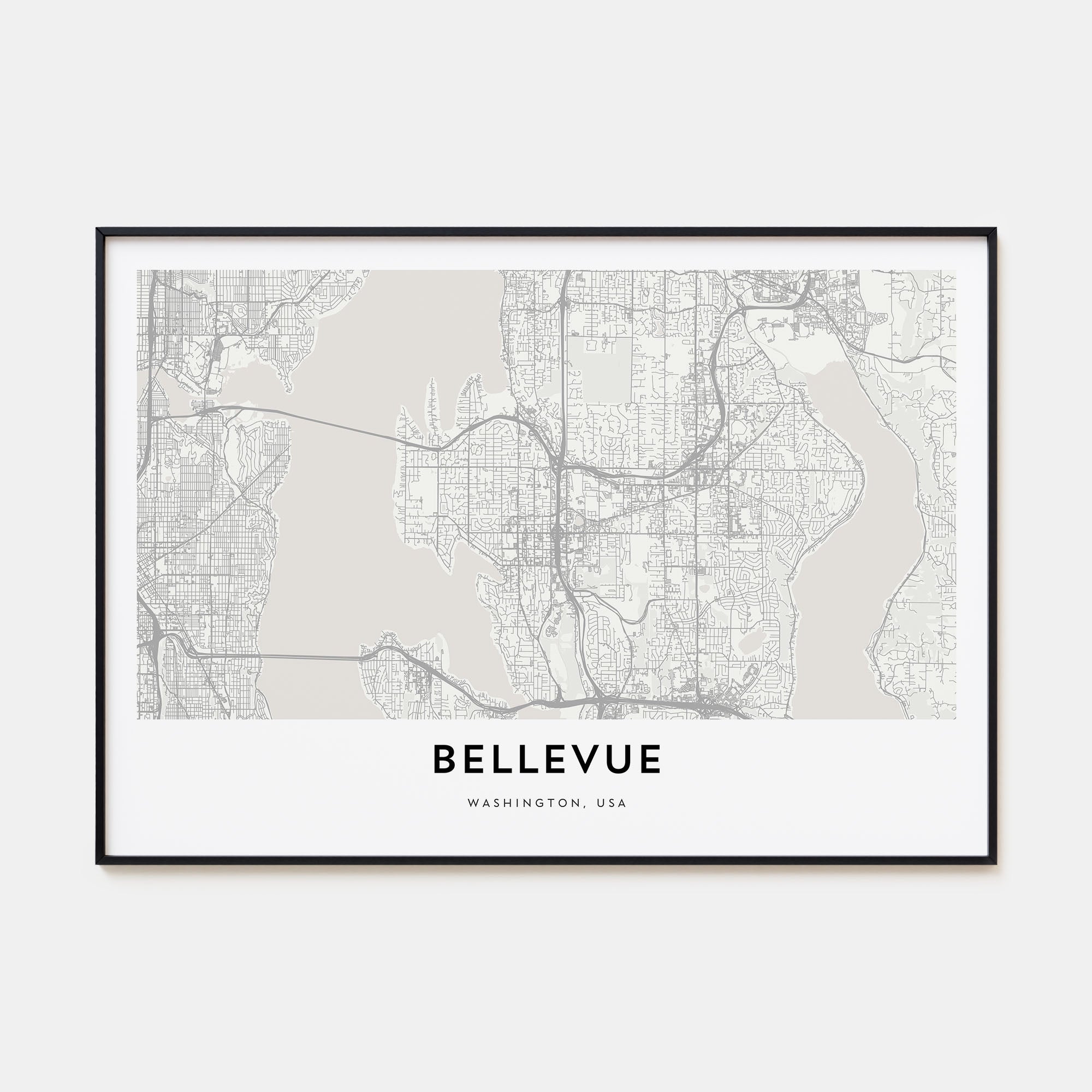 Bellevue Map Landscape Poster