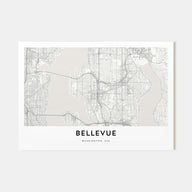 Bellevue Map Landscape Poster