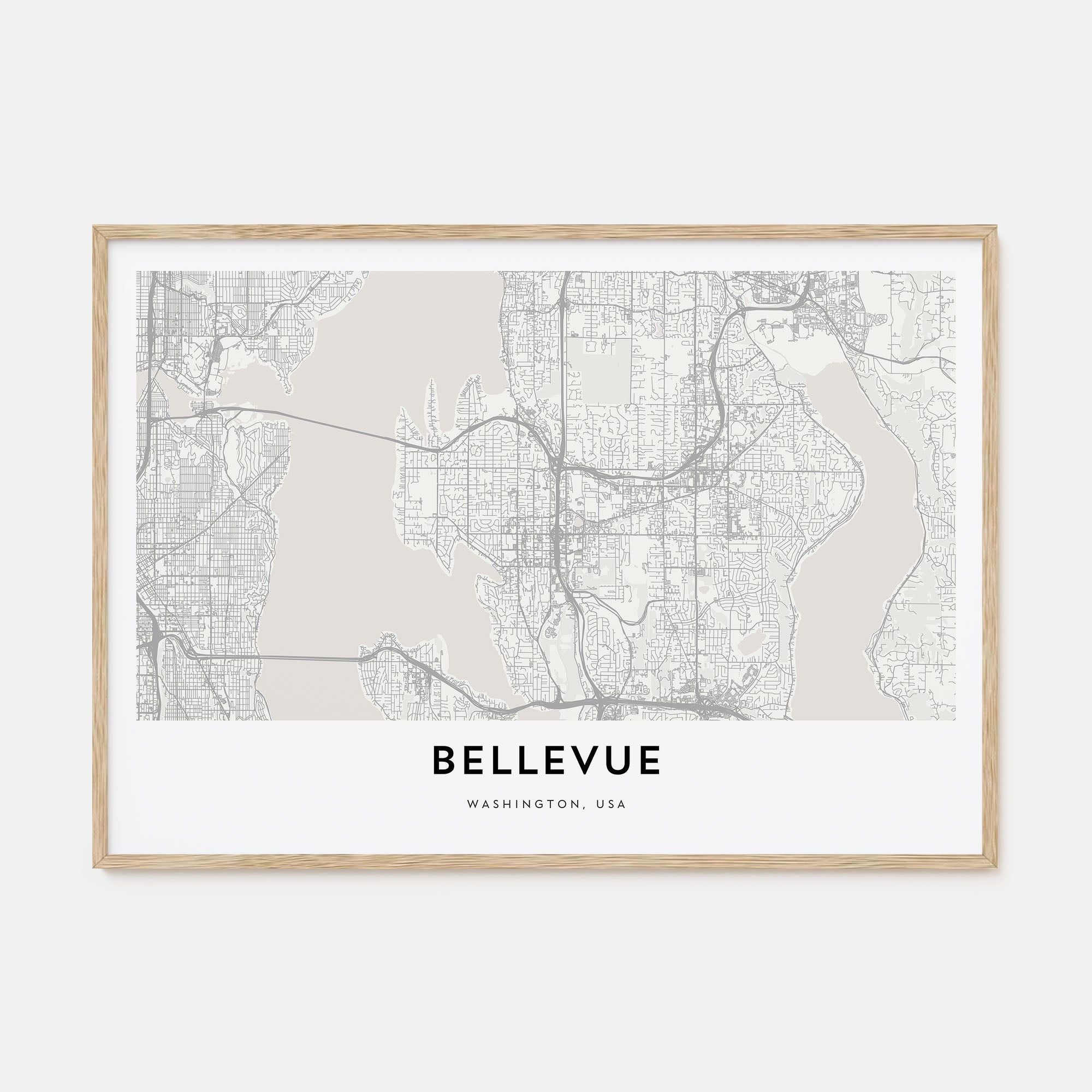 Bellevue Map Landscape Poster