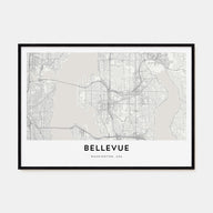 Bellevue Map Landscape Poster