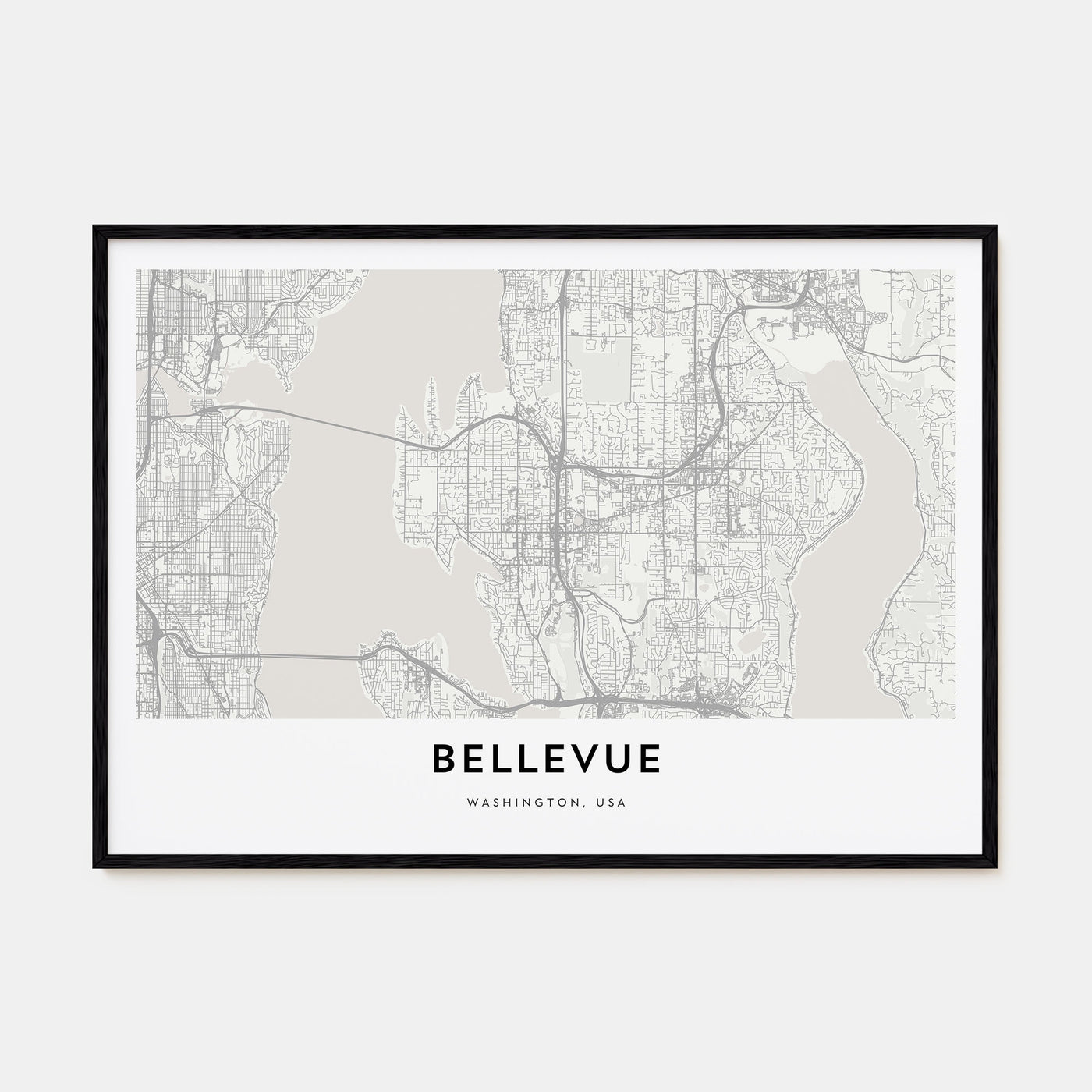 Bellevue Map Landscape Poster