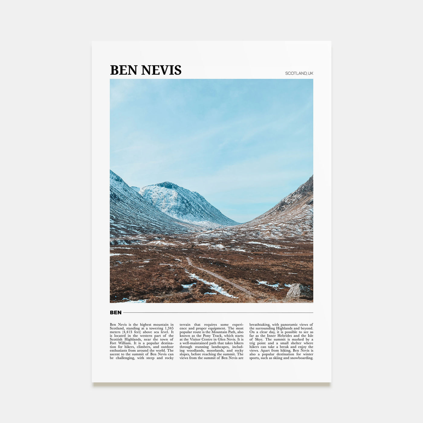 Ben Nevis Travel Color Poster