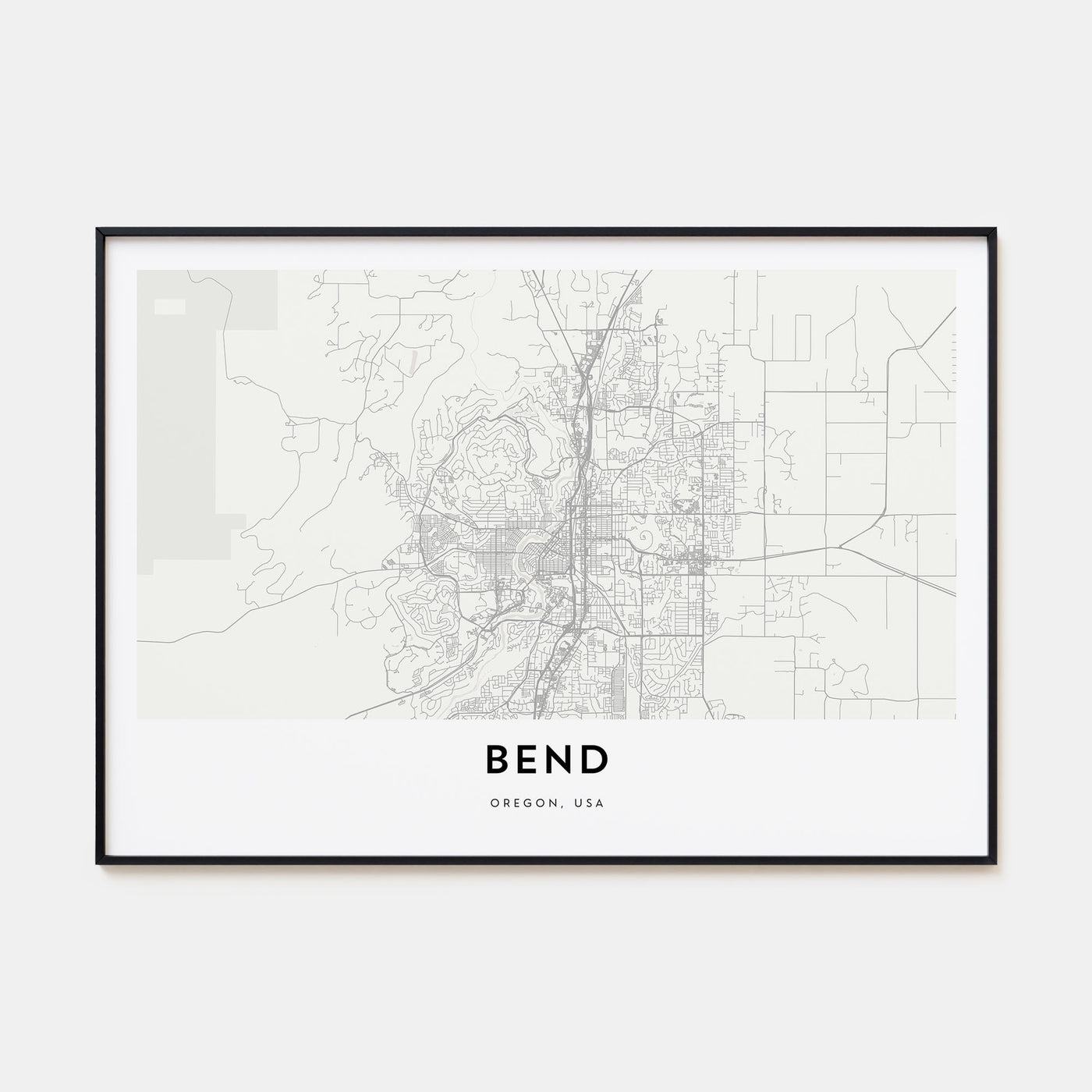 Bend Map Landscape Poster