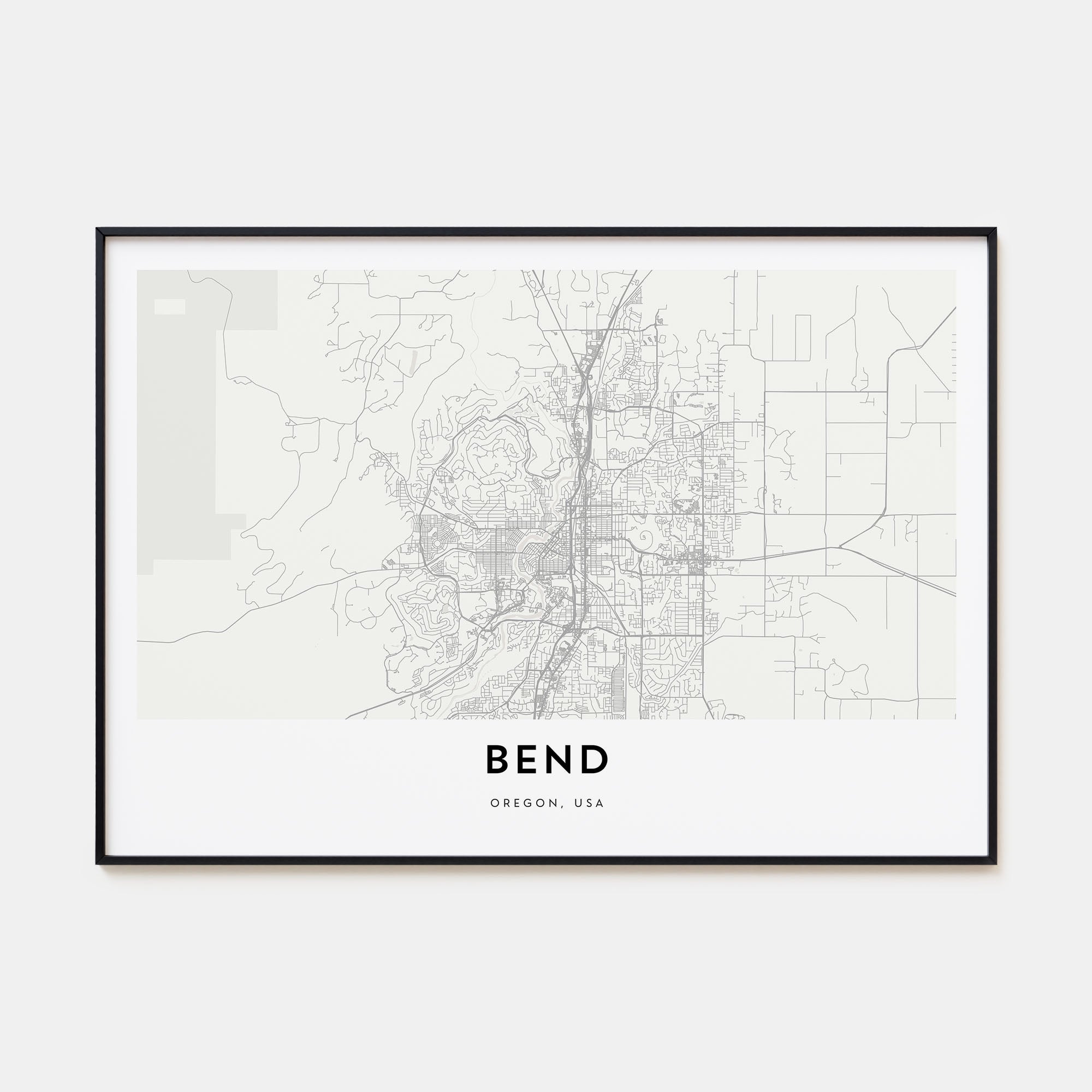 Bend Map Landscape Poster
