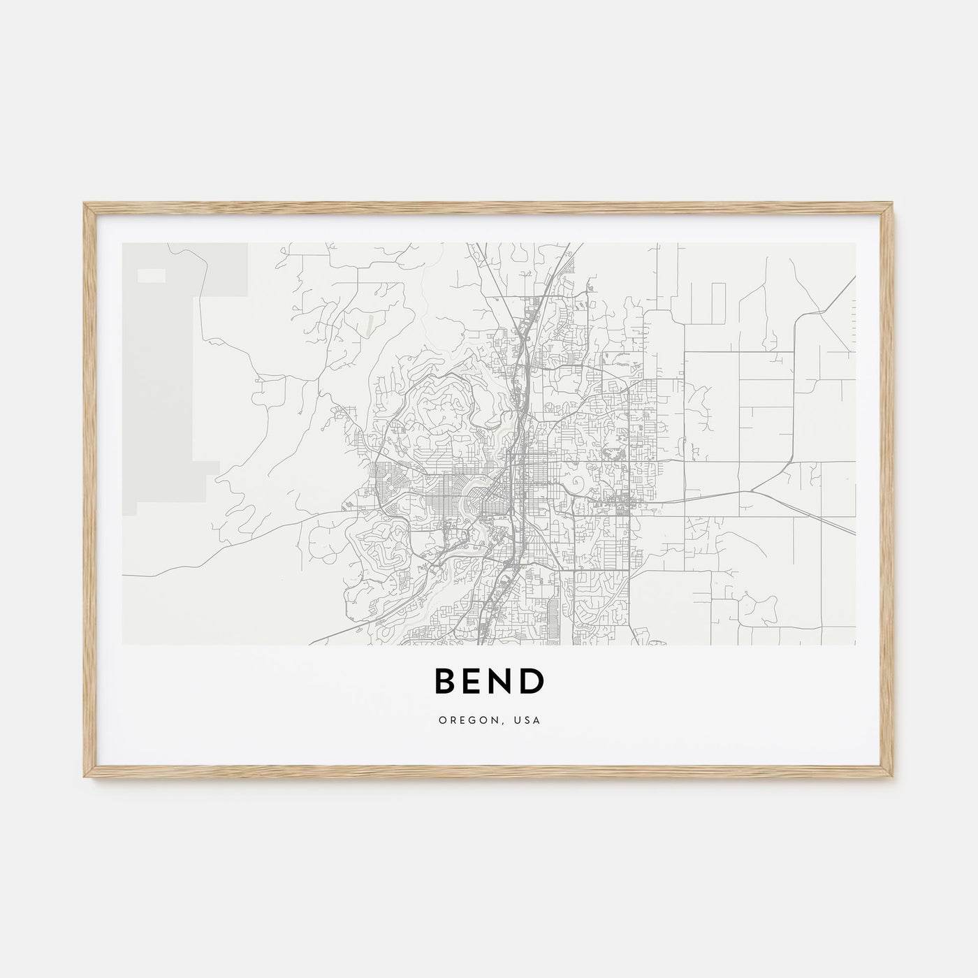 Bend Map Landscape Poster