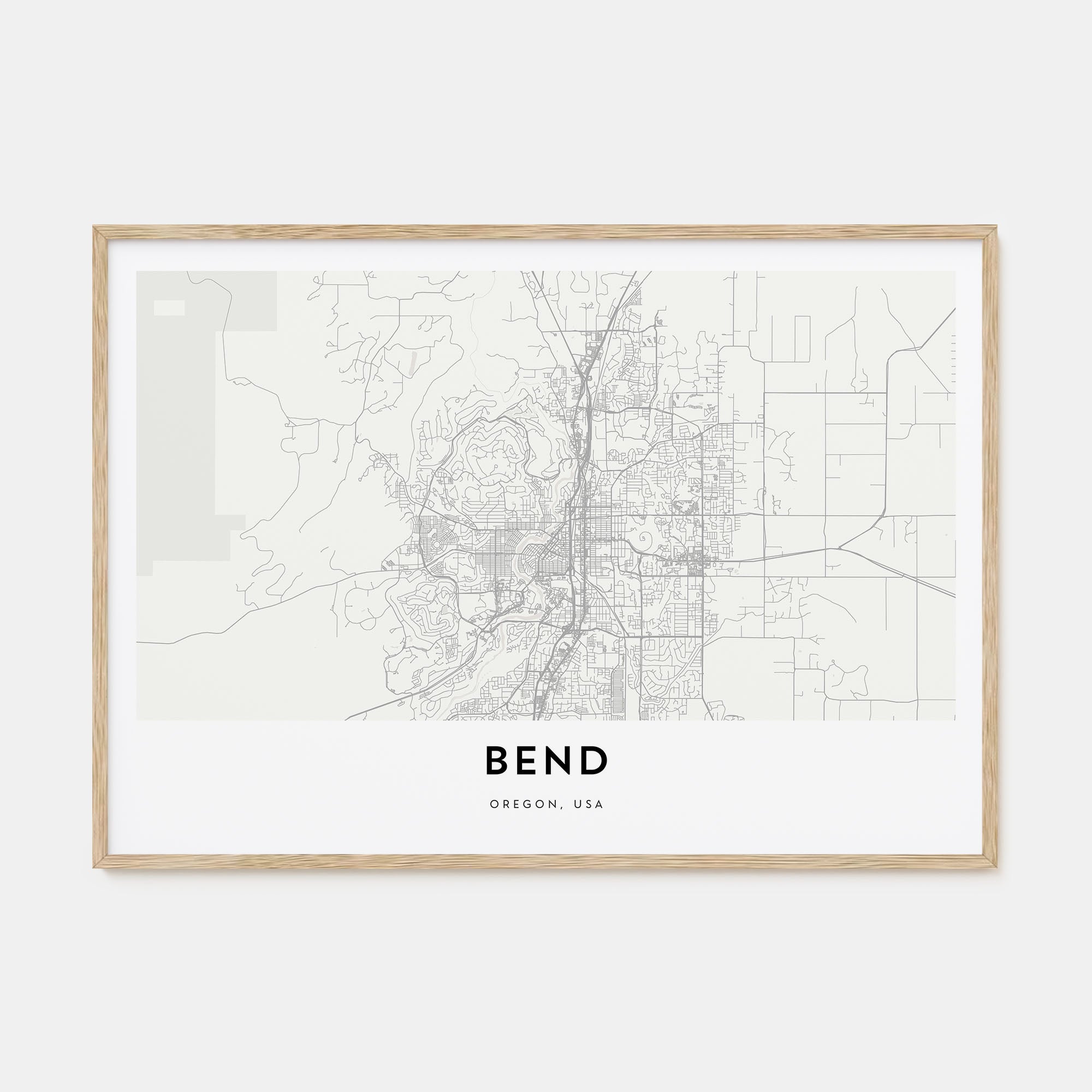Bend Map Landscape Poster