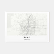 Bend Map Landscape Poster