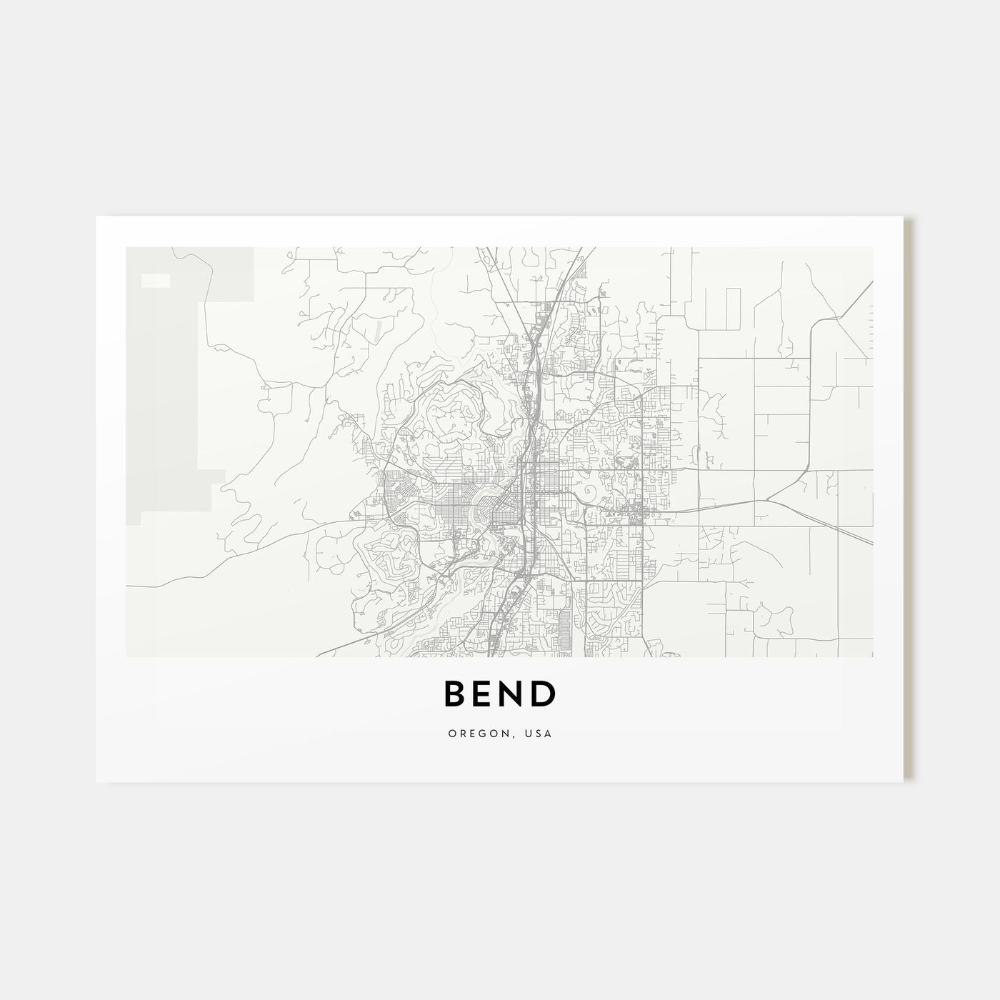 Bend Map Landscape Poster