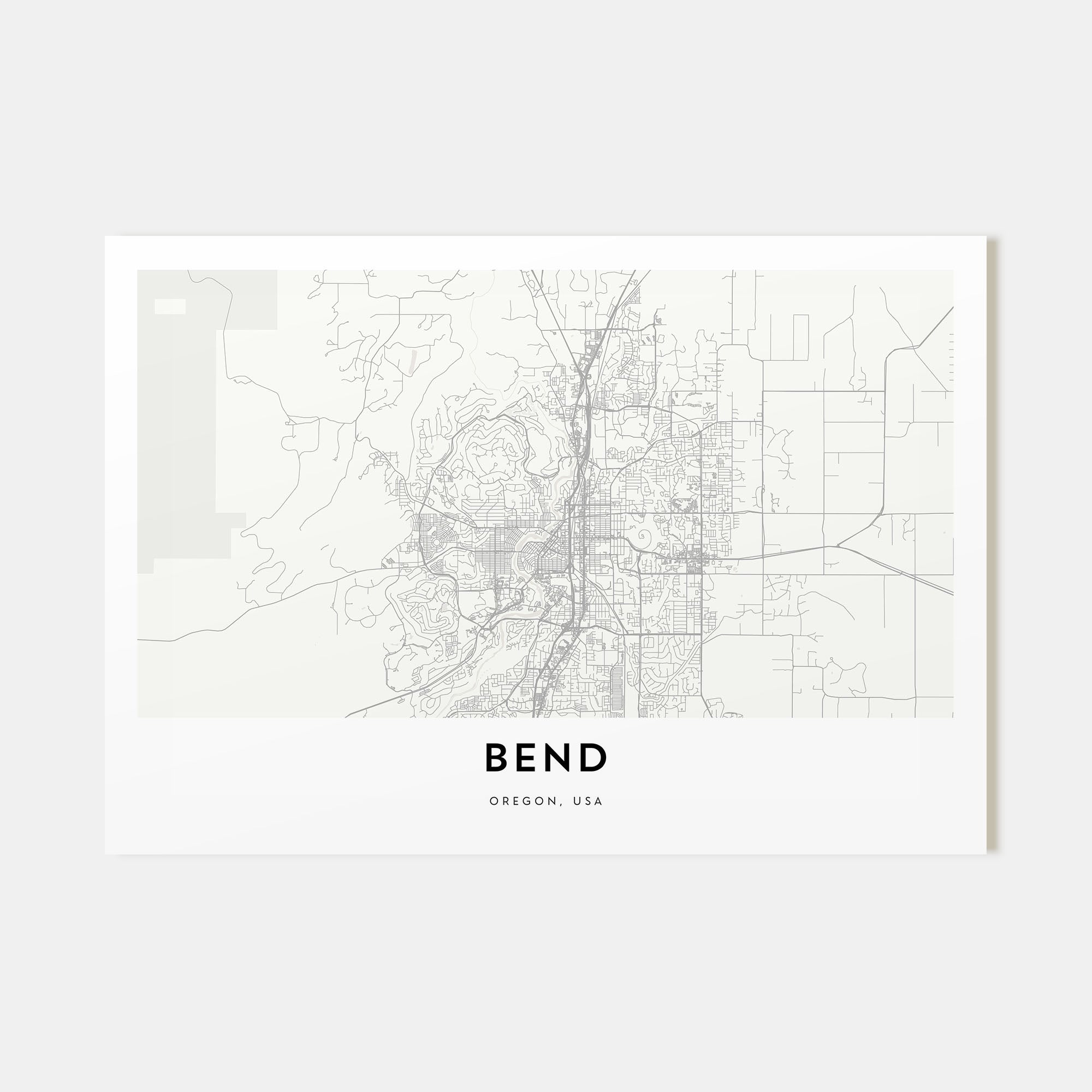 Bend Map Landscape Poster