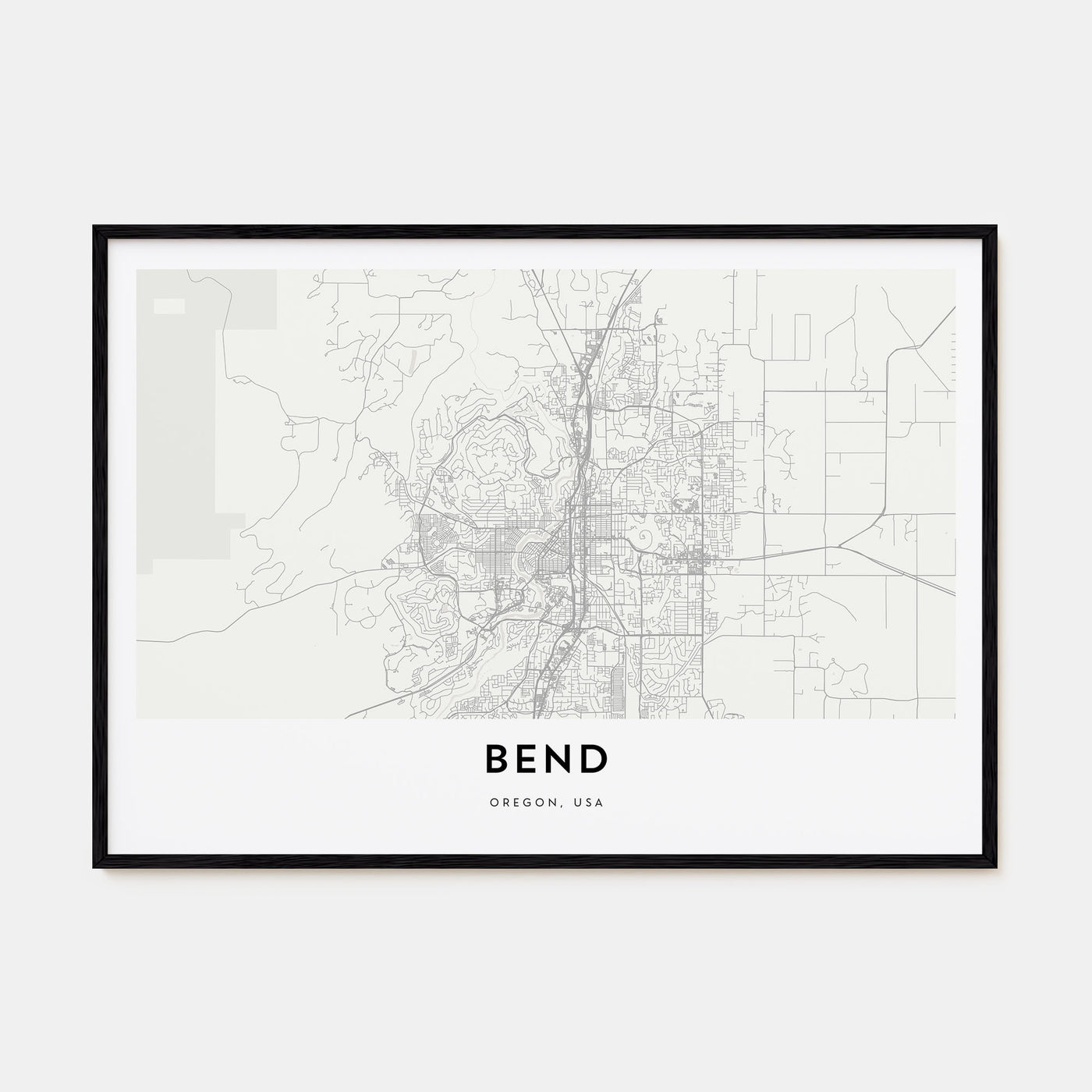 Bend Map Landscape Poster
