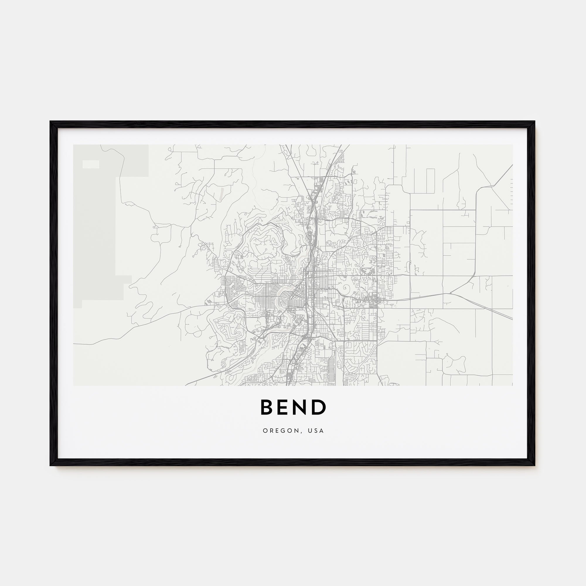 Bend Map Landscape Poster