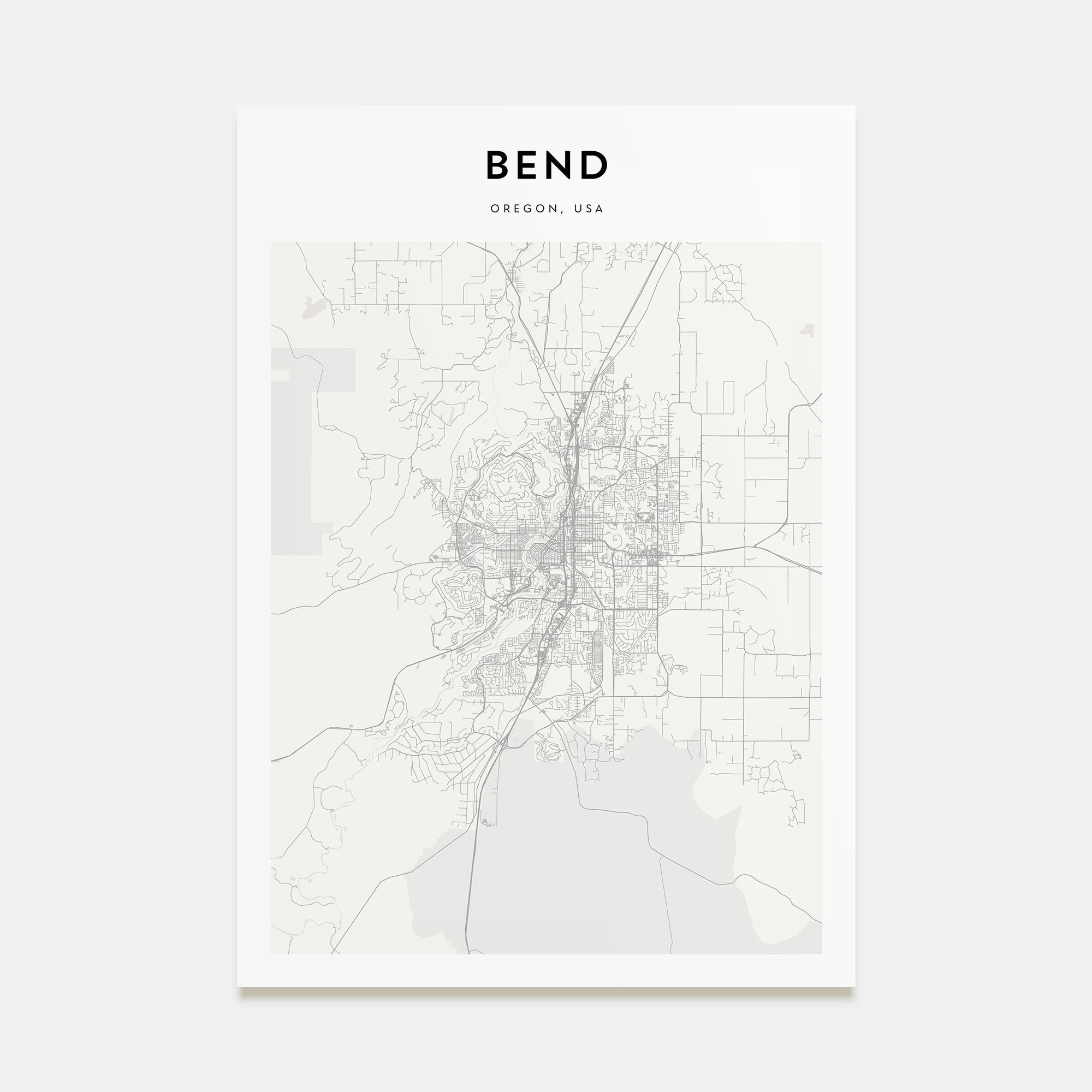 Bend Map Portrait Poster