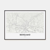 Bergamo Map Landscape Poster