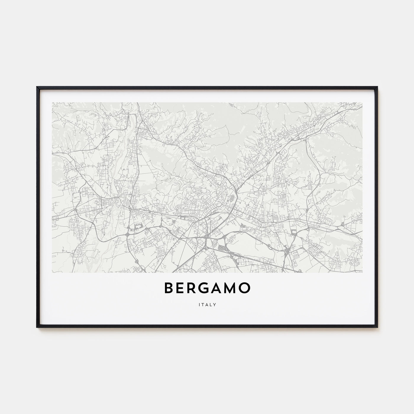 Bergamo Map Landscape Poster