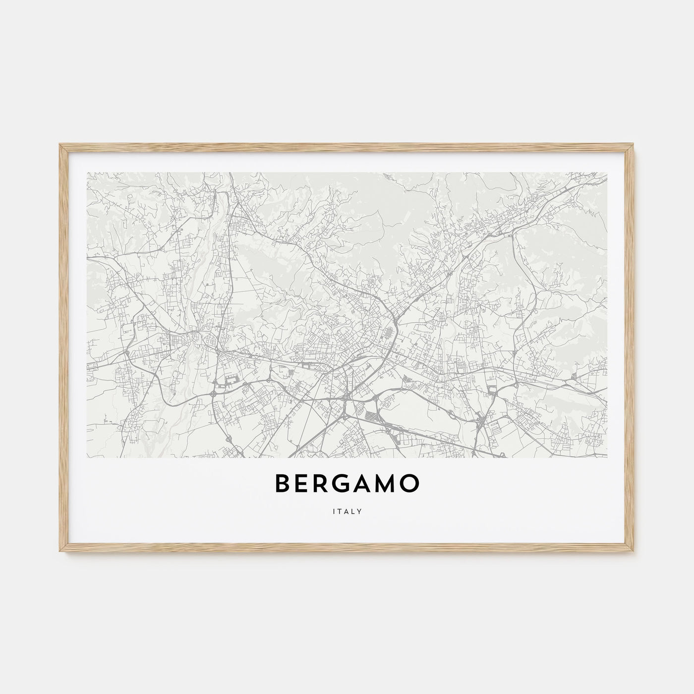 Bergamo Map Landscape Poster