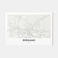 Bergamo Map Landscape Poster