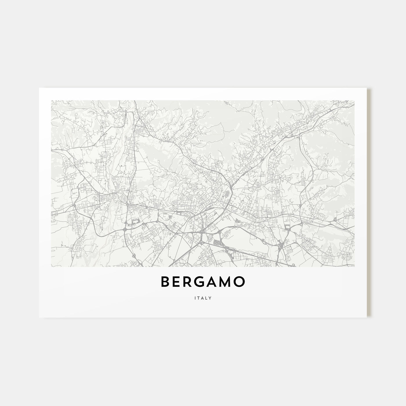 Bergamo Map Landscape Poster