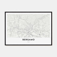 Bergamo Map Landscape Poster