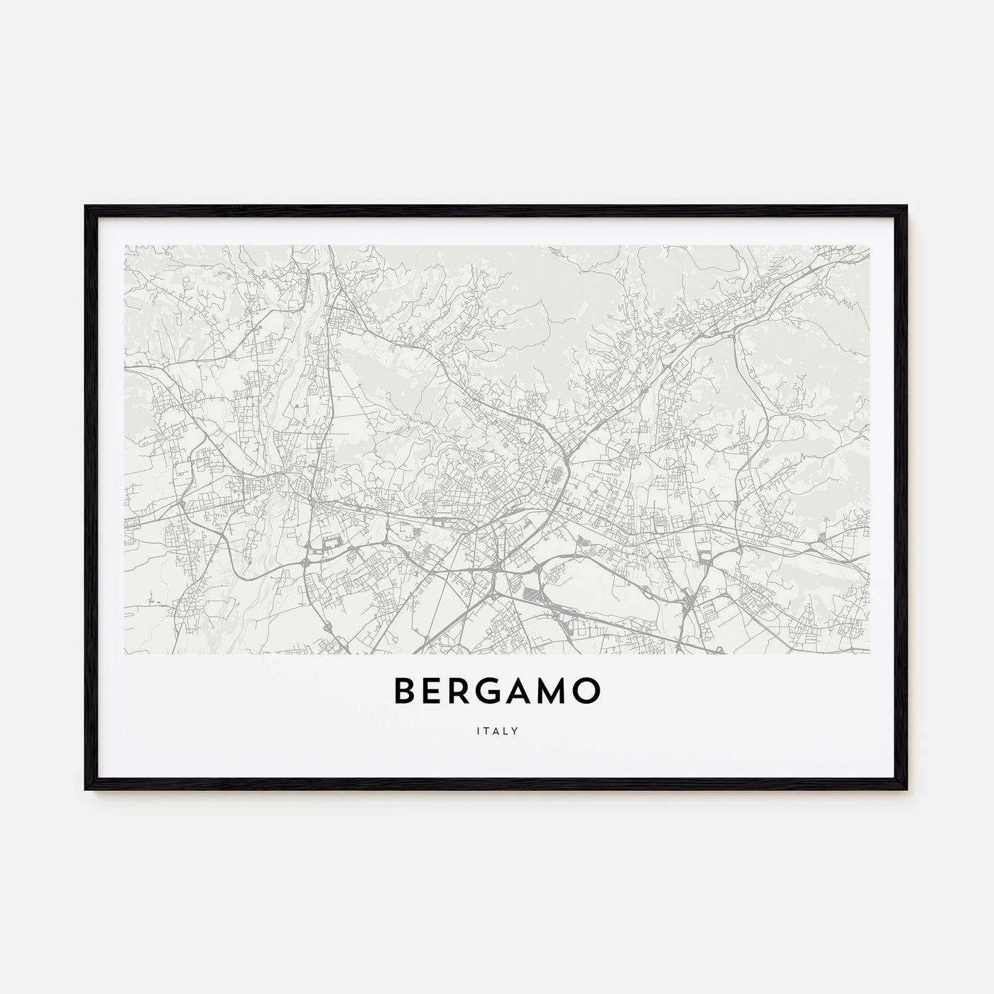 Bergamo Map Landscape Poster